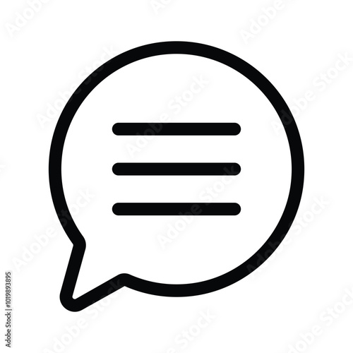 Chat bubble icon representing communication, messaging, or conversations