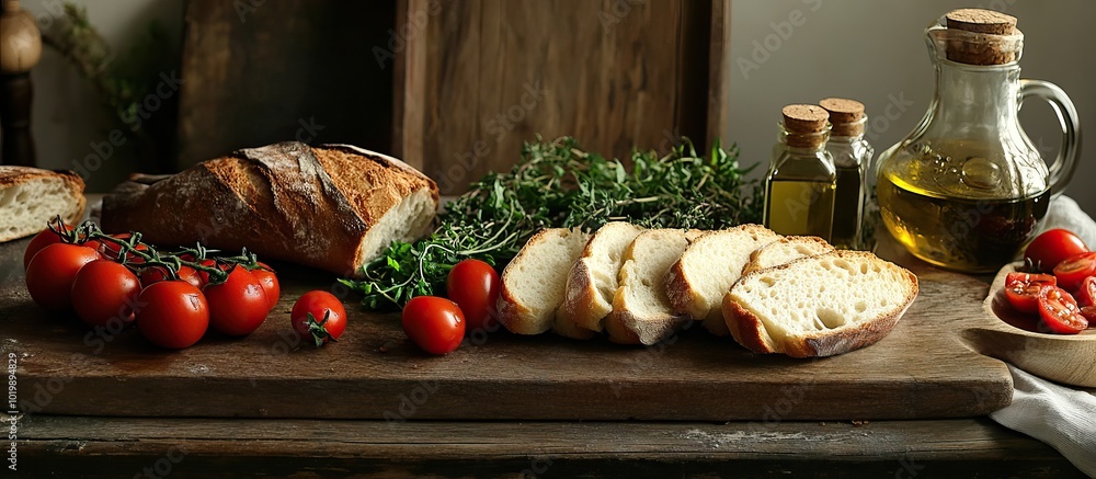 Rustic Italian Bread and Tomatoes with Olive Oil Rustic Italian Bread and Tomatoes with Olive Oil