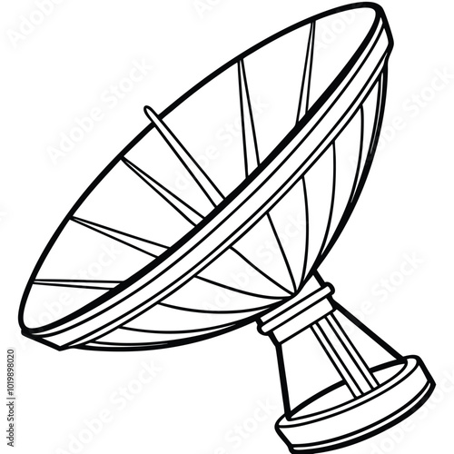 Satellite dish antenna vector silhouette