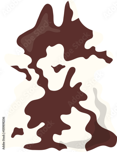 Vector Illustration of Cowhide Rug Western Gothic Home Decor