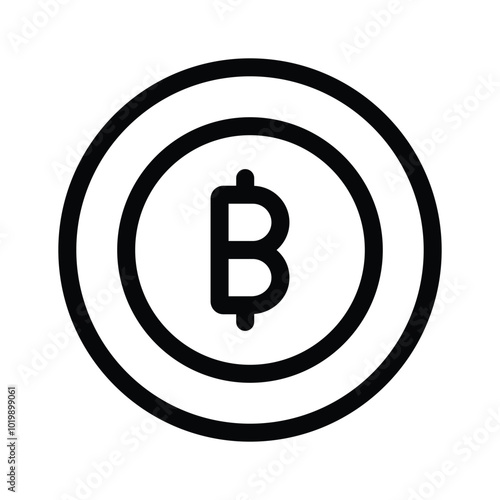 A Bitcoin icon representing cryptocurrency, blockchain, or digital currency