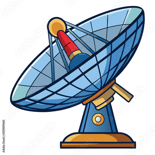 Satellite dish antenna vector illustration isolated on a white background