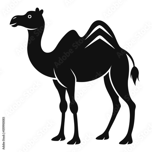 Beautiful Camel silhouette black Vector illustration with Transparent PNG