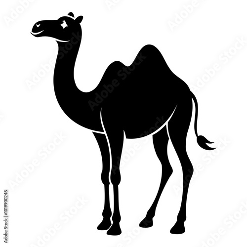 Beautiful Camel silhouette black Vector illustration with Transparent PNG