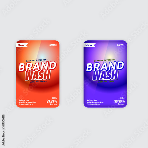 Expert wash detergent labels stickers set