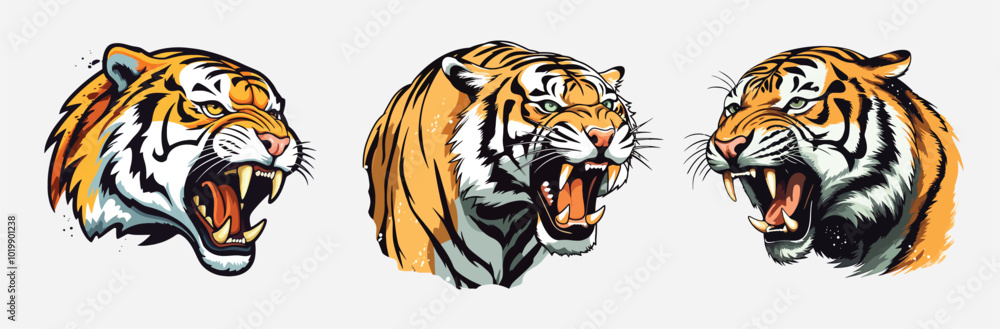 Tiger Head Macan Harimau Vector Illustration