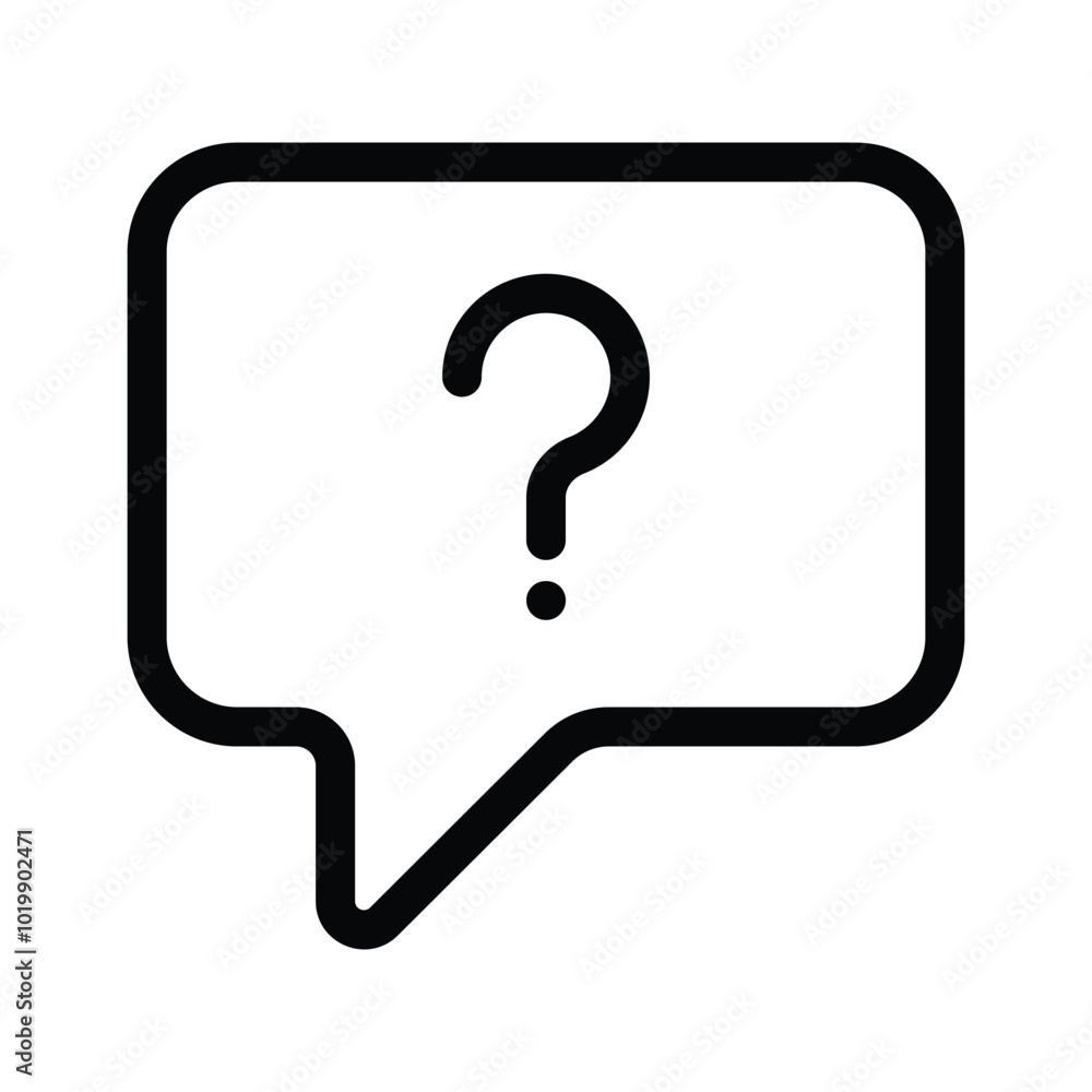 A question mark inside a speech bubble symbolizing a query A question mark inside a speech bubble symbolizing a query