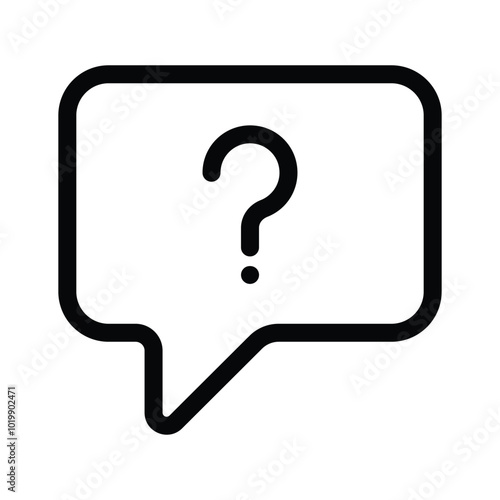 A question mark inside a speech bubble symbolizing a query