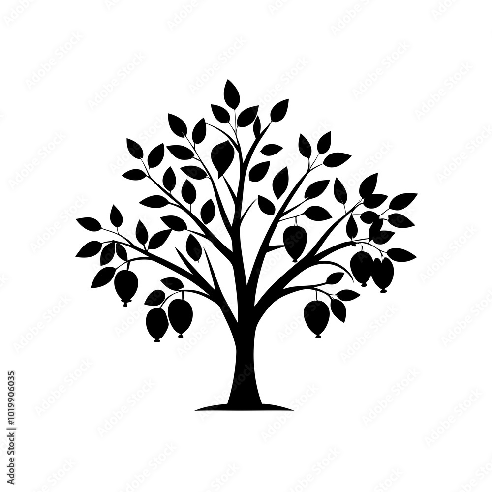 Obraz premium honeyberry-tree-silhouette