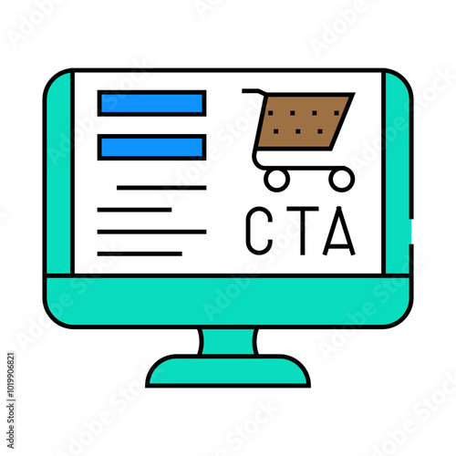 call to action cta ux ui line icon vector. call to action cta ux ui sign. isolated symbol illustration