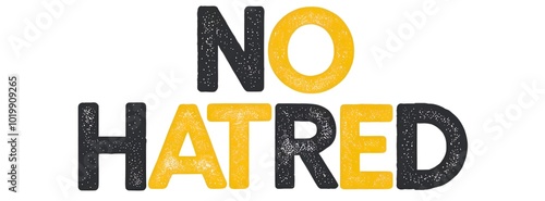 NO HATRED creative banner,minimalistic flat vector illustration,plain background