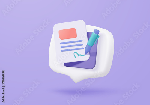 3d white clipboard task management todo check list, assignment and exam checklist  with pencil icon, efficient work on project plan, fast progress, level up concept. 3d todo check icon vector render
