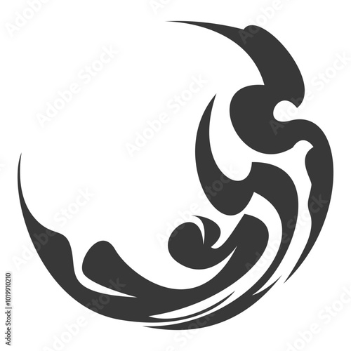 partially black circular fire element