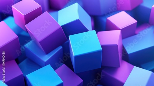 Abstract Colorful Cubes Background