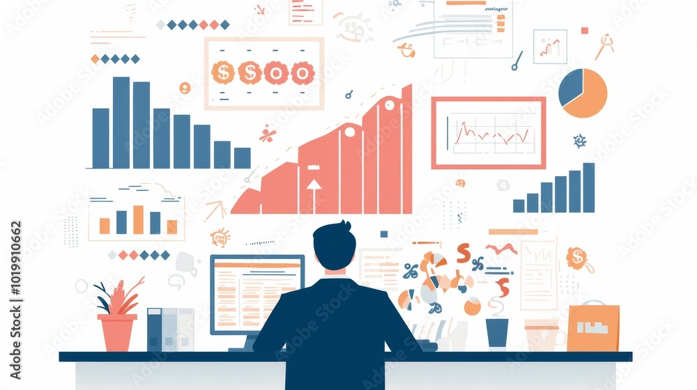 A person is deeply engaged in digital data reviewing within a tech workspace, surrounded by various analytical tools, charts, and digital displays on a modern desk. A person is deeply engaged in digital data reviewing within a tech workspace, surrounded by various analytical tools, charts, and digital displays on a modern desk.