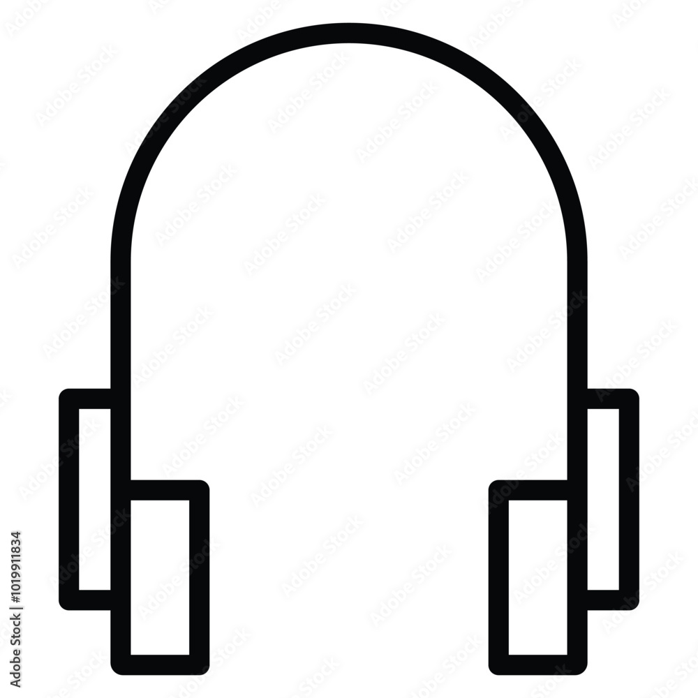 Earphone Icon Outline Style. Editable Stroke Icon. Earphone Icon Outline Style. Editable Stroke Icon.