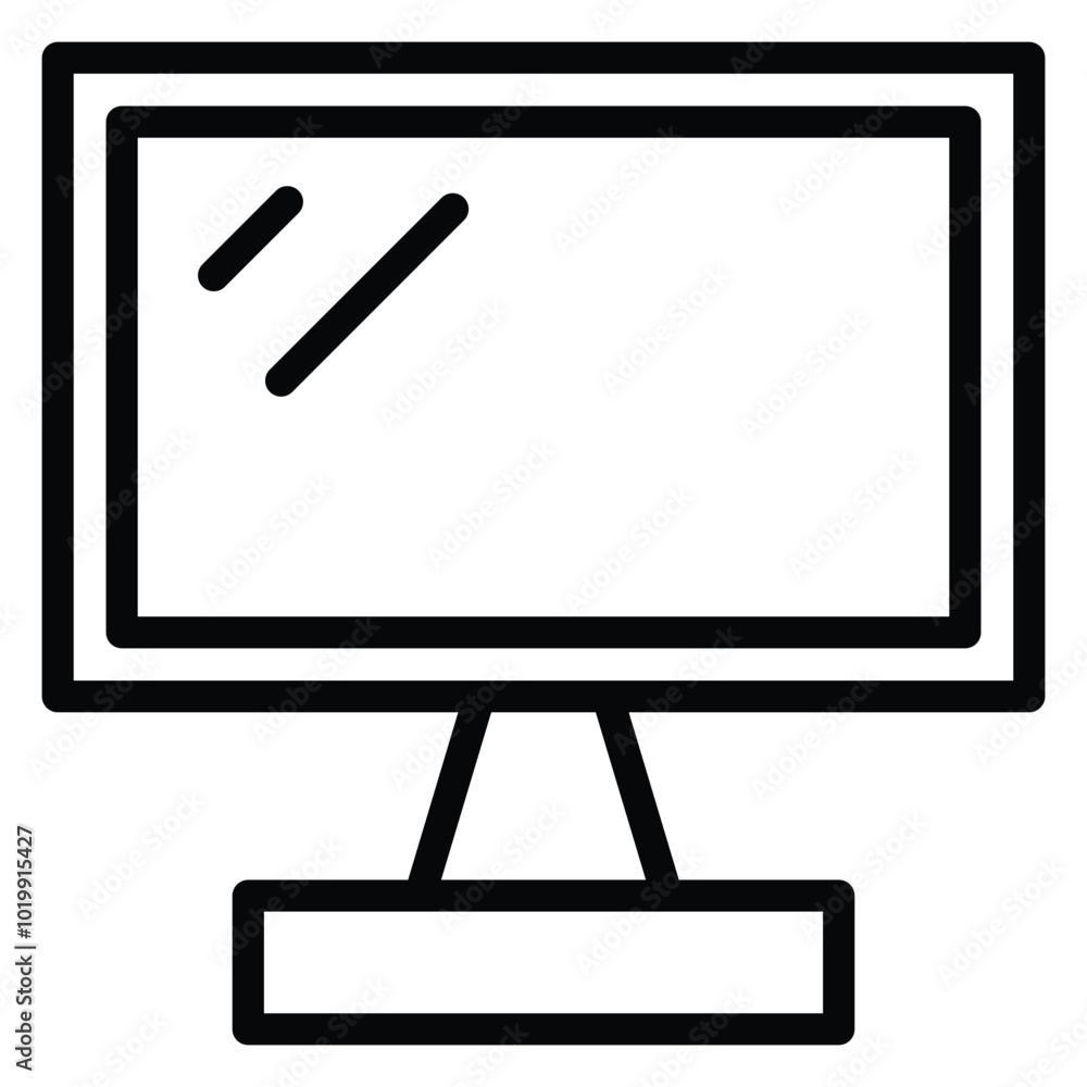 Computer Icon Outline Style. Editable Stroke Icon.