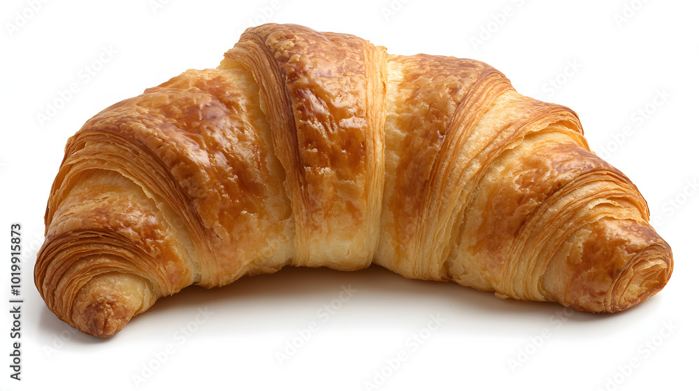 Freshly Baked Golden Croissant Isolated on White Background
Freshly Baked Golden Croissant Isolated on White Background