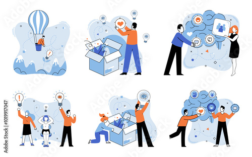 Unconventional thinking vector illustration. Success is echo footsteps taken differently in journey innovation The concept individualism is foundation upon which success is built Personality