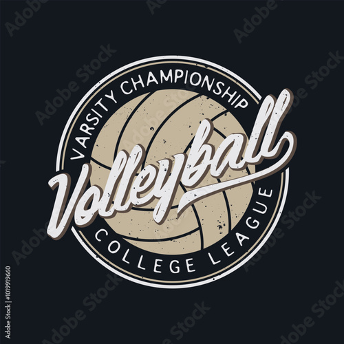 Volleyball Illustration typography for t shirt, poster, logo, sticker, or apparel merchandise