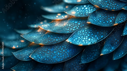 metallic green-blue dragon scales glistening in soft focus. Symbolizing strength, mystery, and fantasy, the iridescent texture evokes mythical creatures and hidden power in a surreal world