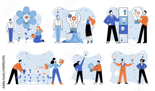 Unconventional thinking vector illustration. Success is symphony played by those who march to beat different drums The singularity your thoughts is canvas on which creativity paints