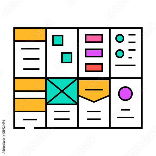 crazy 8s ux ui design line icon vector. crazy 8s ux ui design sign. isolated symbol illustration