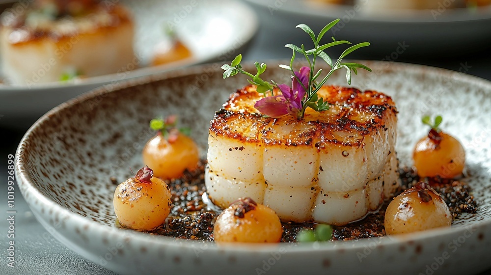 Gourmet Seared Scallops with Herbs and Roasted Grapes Gourmet Seared Scallops with Herbs and Roasted Grapes