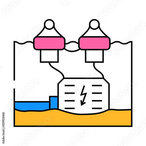 wave energy converter tidal line icon vector. wave energy converter tidal sign. isolated symbol illustration