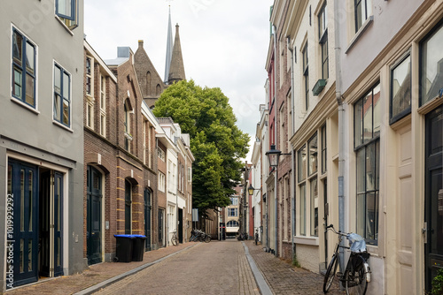 Utrecht in summer with authentic dutch houses
 photo