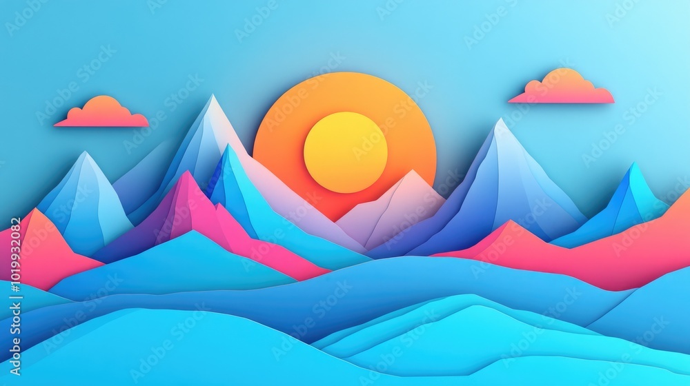 Sunset over the mountains with a vibrant blue sky in the evening Mountain sunset with vibrant blue sky in the evening Sunset over the mountains with a vibrant blue sky in the evening Mountain sunset with vibrant blue sky in the evening