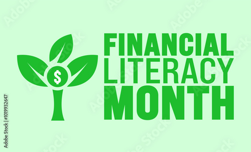 Financial Literacy Month background or banner design template is observed every year in November. Holiday concept. Template for card, poster, placard, template.