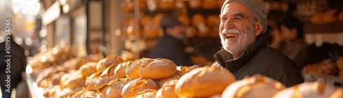 Locals enjoying artisanal bread from boulangeries, food, tradition photo