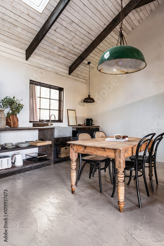 Rustic kitchen in a barn