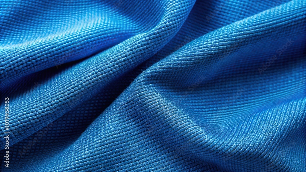 Blue fabric cloth with polyester texture and textile background Blue fabric cloth with polyester texture and textile background