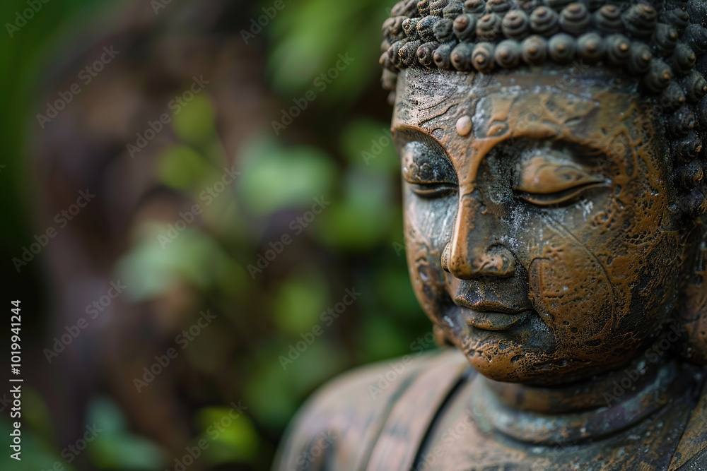 Beautiful greeting card with ancient statue great Buddha to bright holiday composition Beautiful greeting card with ancient statue great Buddha to bright holiday composition