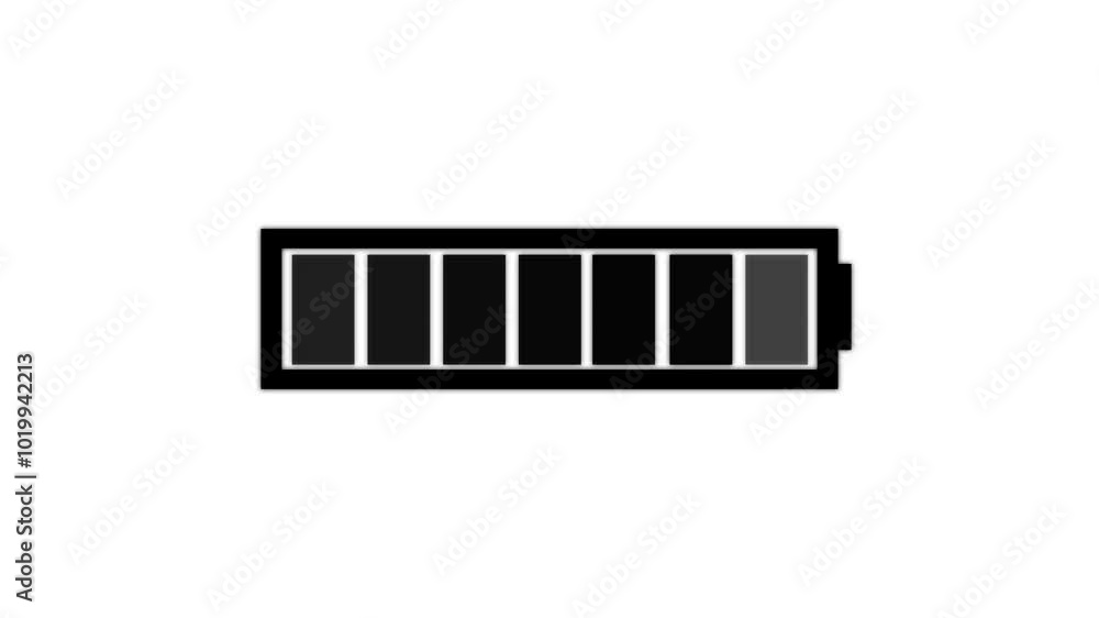 Animation of battery icon on transparent background. Animation of battery icon on transparent background.