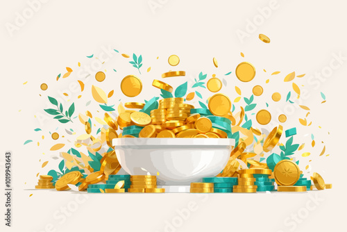 white background golden energy Wealth and Abundance