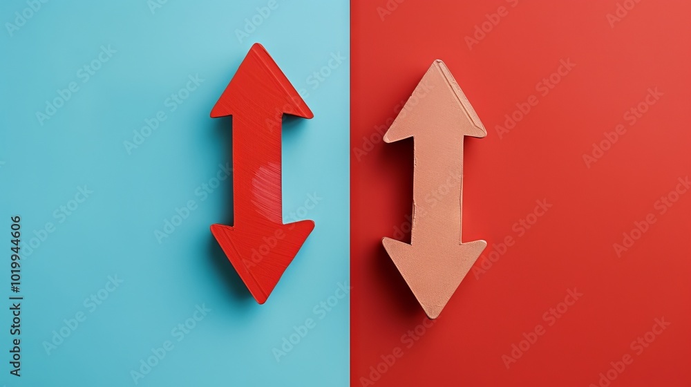 Illustrative graphic of upward and downward arrows representing economic mobility trends for investor insights Illustrative graphic of upward and downward arrows representing economic mobility trends for investor insights