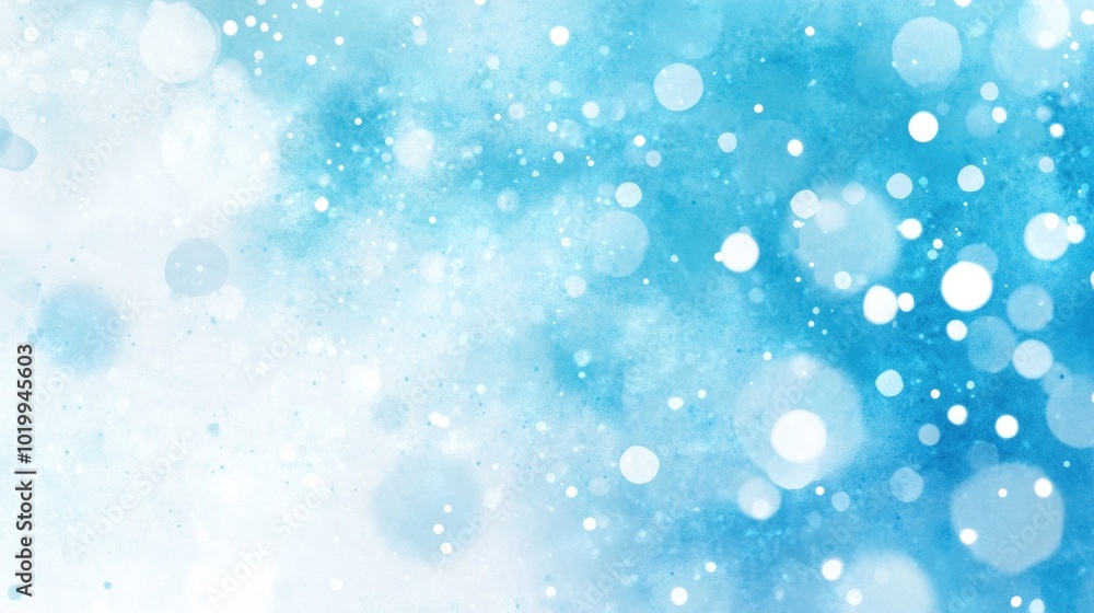 A background of blue watercolor painting of snow falling A background of blue watercolor painting of snow falling