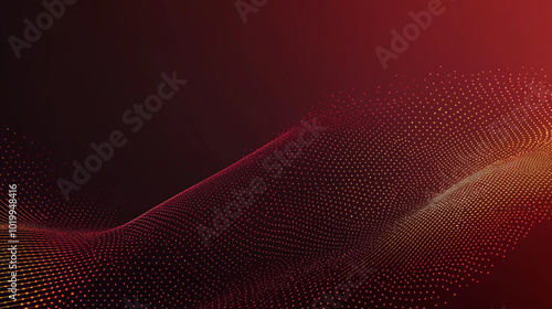 Golden waves and lines, dots in a maroon background. AI generation photo