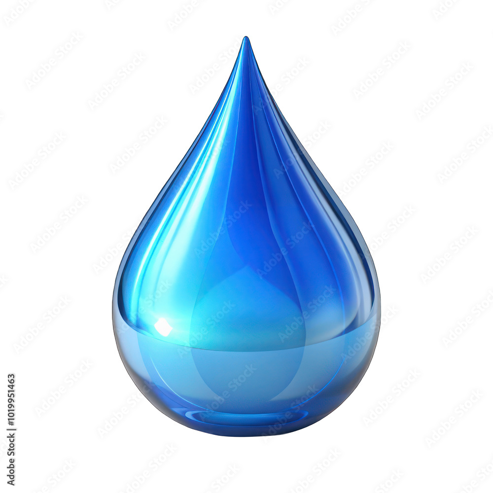 Blue water drop 3d isolated on transparent background Blue water drop 3d isolated on transparent background