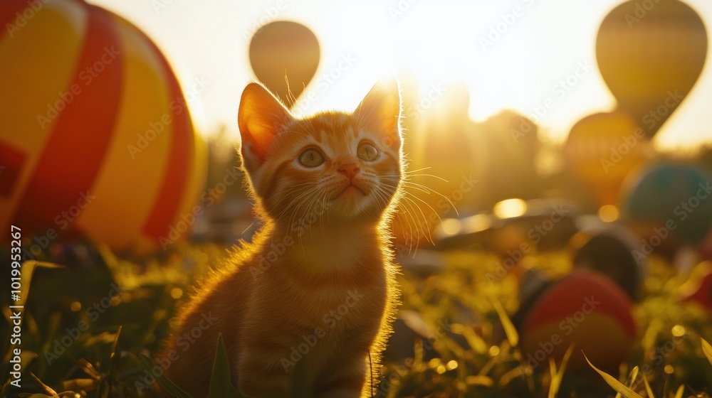 Fototapeta premium Kitten Sunset.