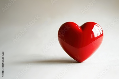 A vibrant red heart symbol representing health and well-being on a soft white background