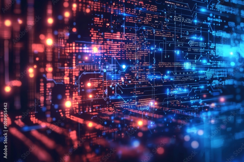 Digital Technology background of data and network Digital Technology background of data and network
