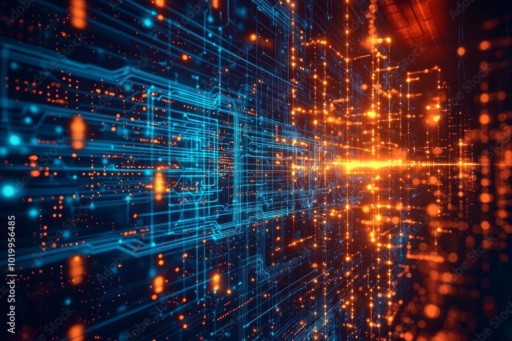 Digital Technology background of data and network Digital Technology background of data and network