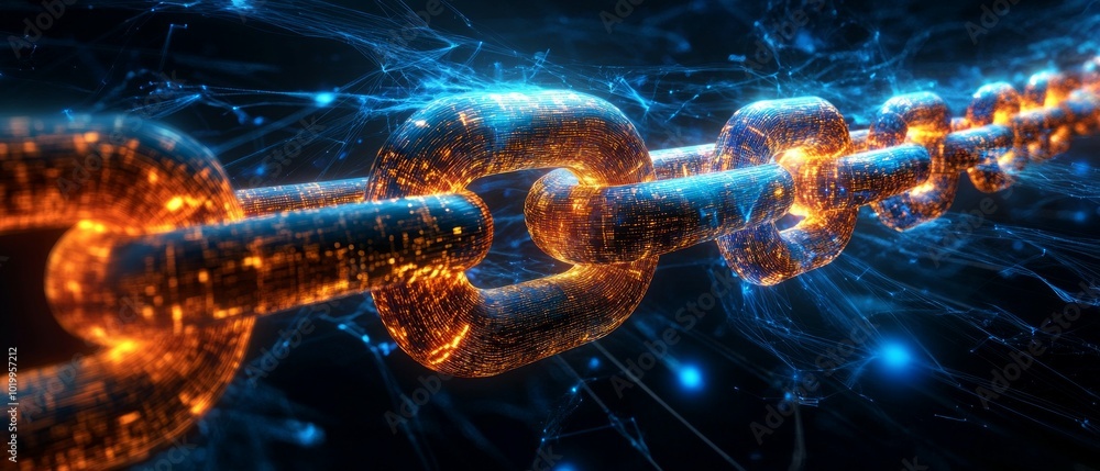 Obraz premium The Chain of Efficiency, Digital Supply Chain Management