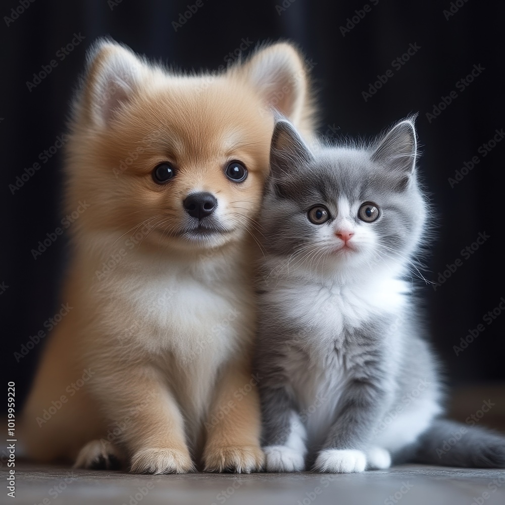 Puppy and Kitten. Puppy and Kitten.