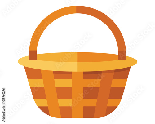 Wicker basket vector illustration