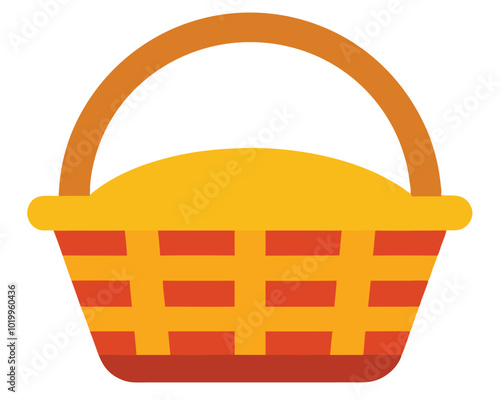 Wicker basket vector illustration